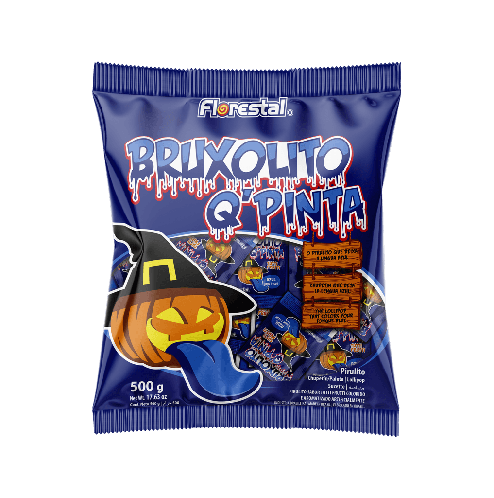 Pirulito Bruxolito Q'Pinta Língua C/50 Unidades 500g - Florestal