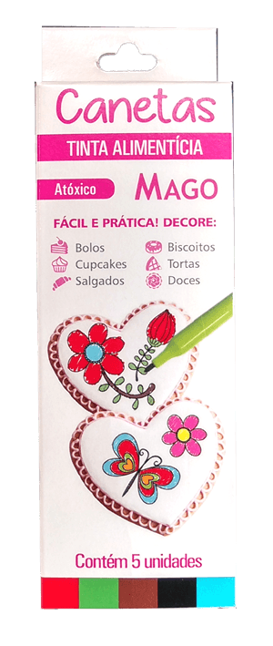 Caneta Colorida P/ Decoração C/5un - Mago