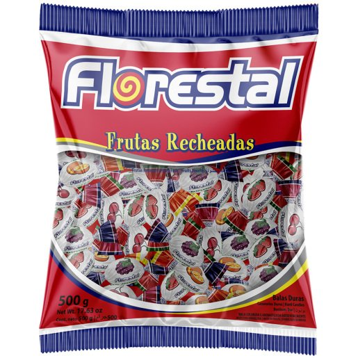 Balas Frutas Recheadas 500g - Florestal