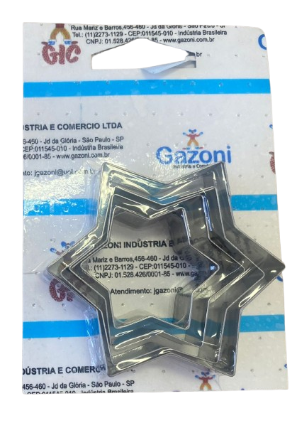 Cortador Estrela De 6 Pontas C/4 Peças Inox- Gazoni