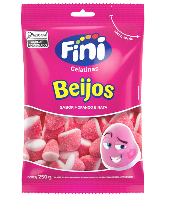 Bala Gelatina Beijos 250g - Fini