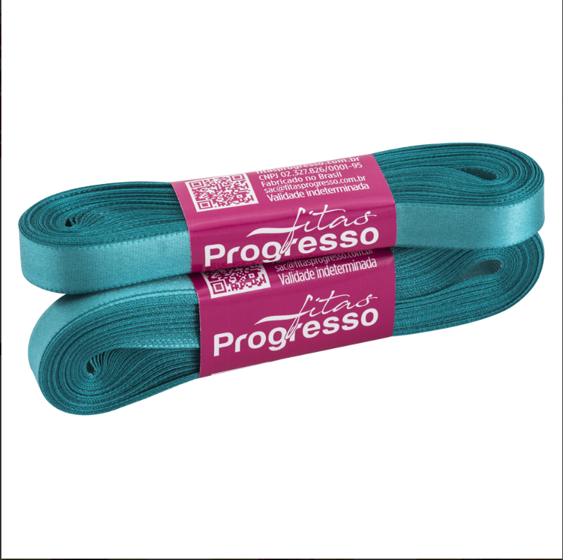 Fita De Cetim N2 10m X 10mm Jade Cor 1102  - Progresso