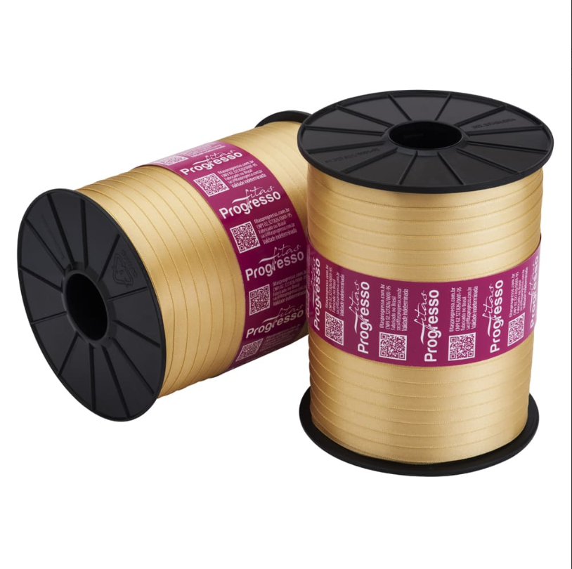 Fita De Cetim N00 100m X 4mm Ouro Cor 228  - Progresso