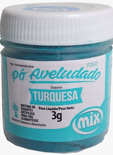Corante Em Pó Aveludado Turquesa 3g