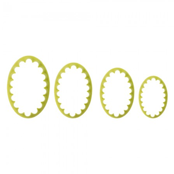 Cortador Oval Babados C/4 Peças - Bluestar