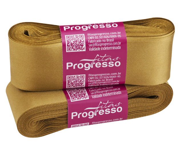 Fita De Cetim N9 10m X 38mm Dourado Cor 1353  - Progresso