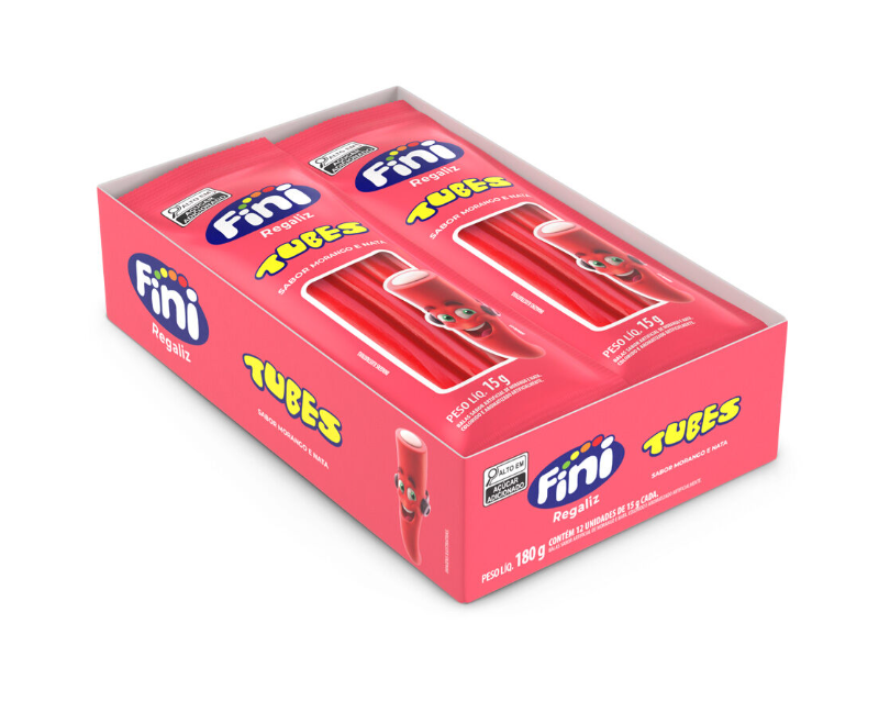 Tubes Morango Com 12x15g Cada - Fini