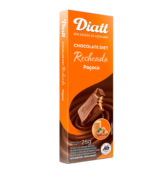Chocolate Recheado Ao Leite C/ Paçoca 25g - Diatt
