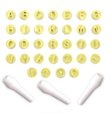 Kit Carimbos Letra Amarelo 35pçs