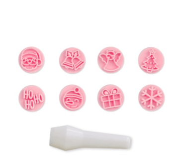 Kit Carimbos Natal Rosa Bebê 9pçs