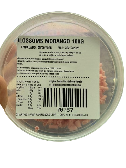 Raspas Blossoms Morango 100g Monalisa (Produto Fracionado) - Callebaut