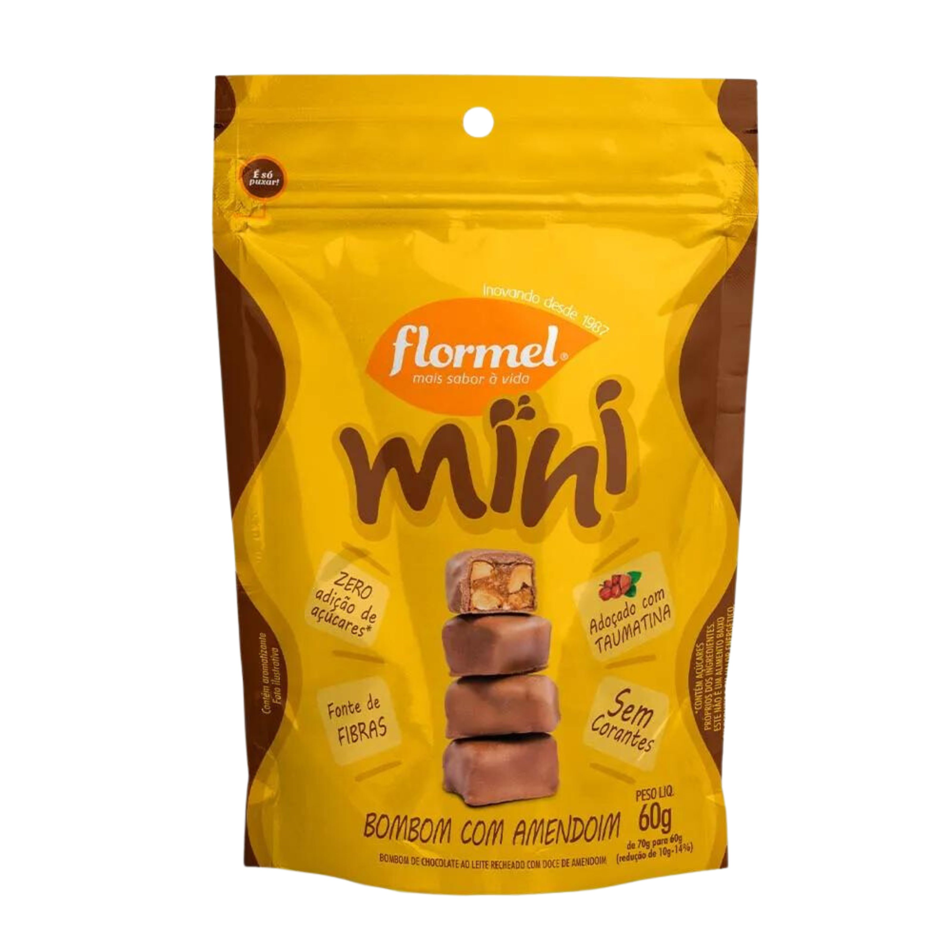 Mini Bombom Com Amendoim Zero Açúcar 60g - Flormel