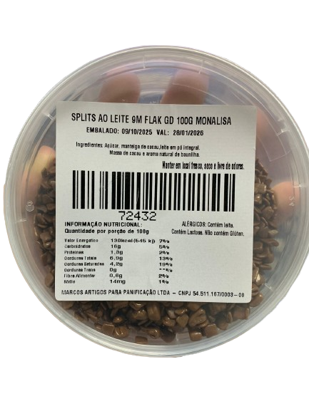 Flakes Ao Leite 9m 100g Monalisa (Produto Fracionado) - Callebaut