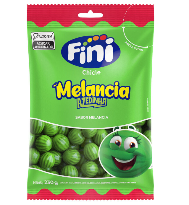 Chiclete Sabor Melancia Azedinha 230g - Fini