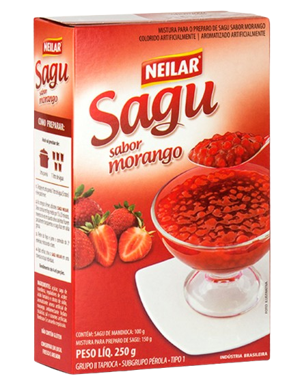 Mistura Para O Preparo De Sagu Sabor Morango 250g - Neilar
