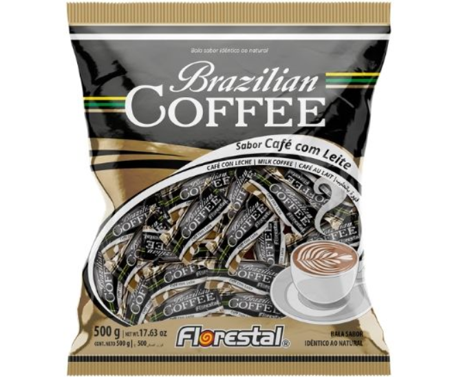 Bala Brazilian Coffee Sabor Café Com Leite 500g - Florestal