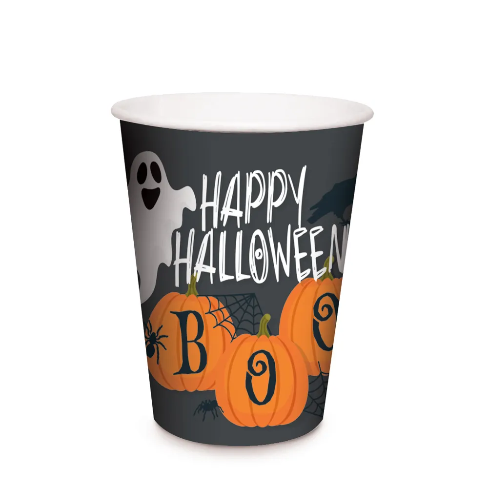 Copo Papel 240ml Travessuras C/8un. Halloween - Cromus