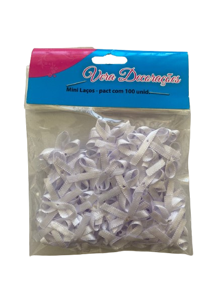 Mini Laços Branco C/100 Und. - Vera Decorações