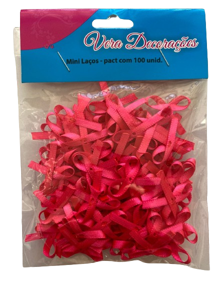Mini Laços Pink C/100 Und. - Vera Decorações