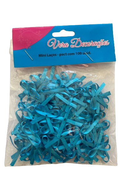 Mini Laços Turquesa C/100 Und. - Vera Decorações