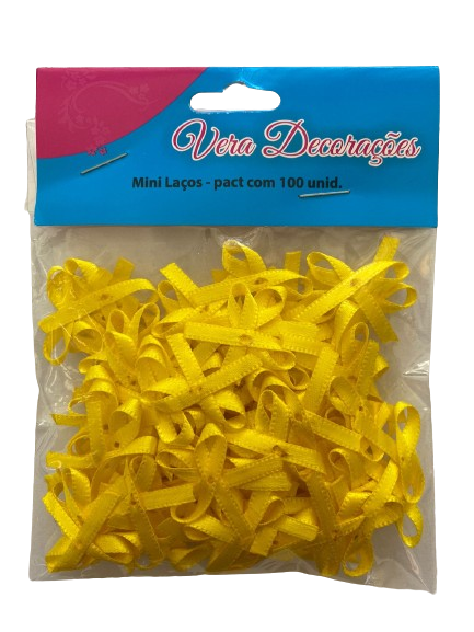 Mini Laços Amarelo C/100 Und. - Vera Decorações