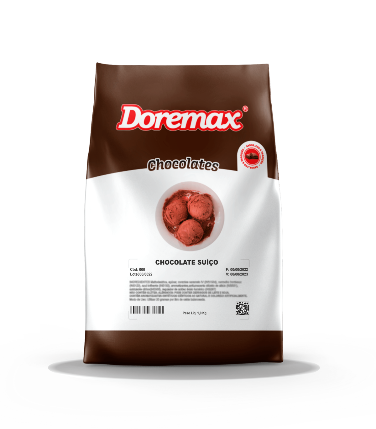 Saborizante Em Pó Sabor Chocolate Suiço 1,0kg Doremax - Doremus
