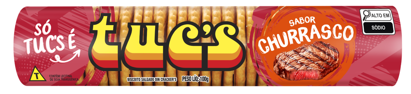 Biscoito Salgado Cracker'S Sabor Churrasco 100g - Tuc'S