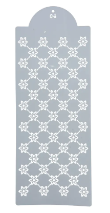 Estêncil Para Bolo E Biscoito Floral-22 39x15cm - Allonsy