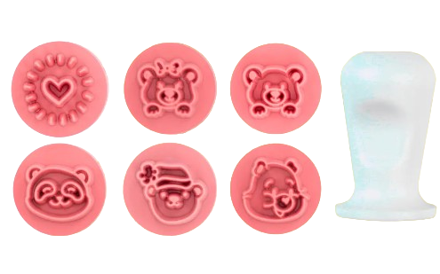 Kit Carimbos Ursinhos (2cm) Rosa Bebê  – Bluestar