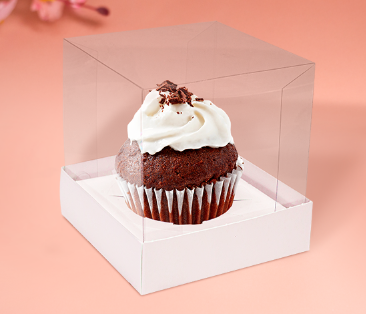 Caixa Para 1 Cupcake Essencial Com Berço Branca 10x10x10  - Ideia