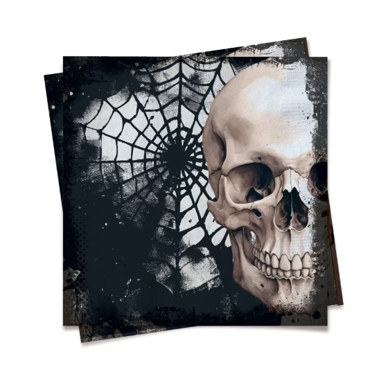 Guardanapo Crânio Welcome 24,5x24,5cm Halloween - Cromus