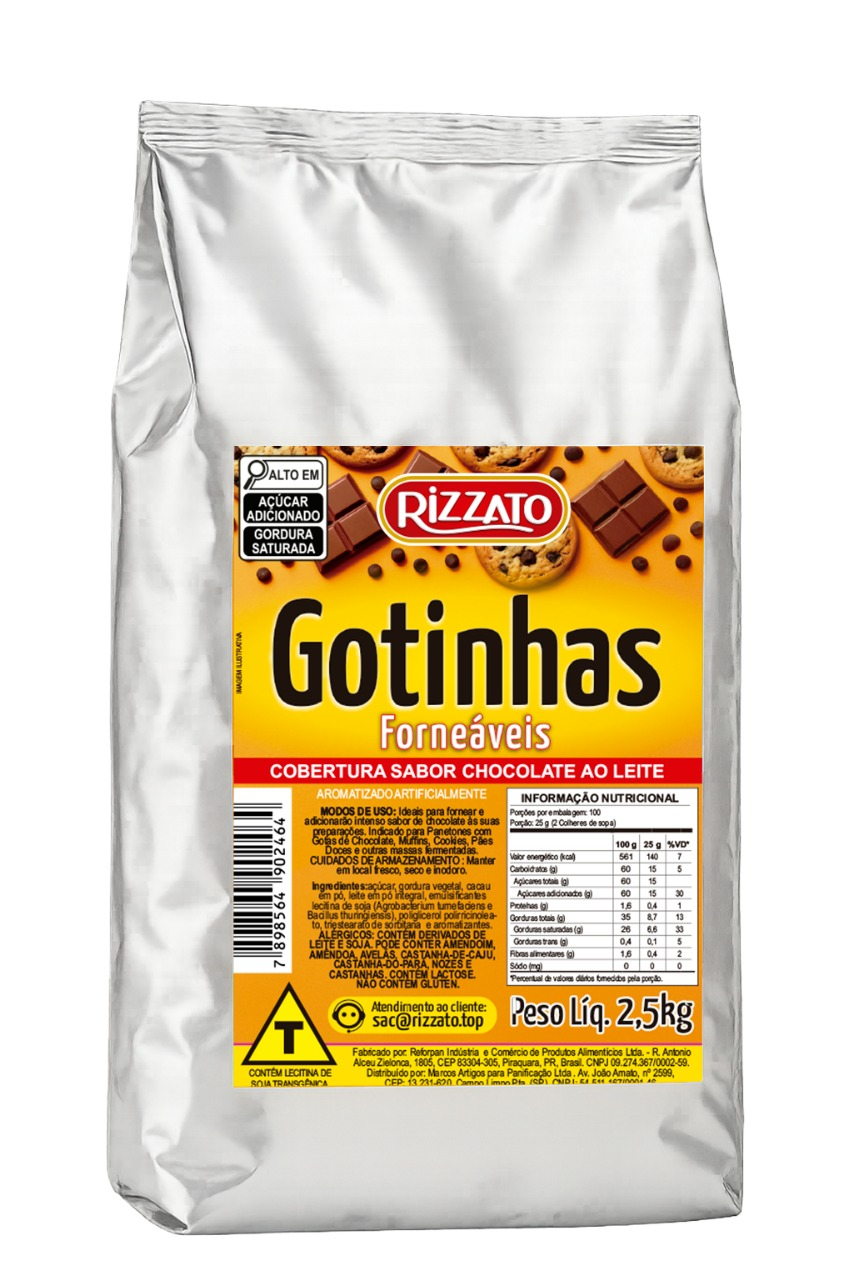 Gotas Forneáveis Ao Leite 2,5k - Rizzato