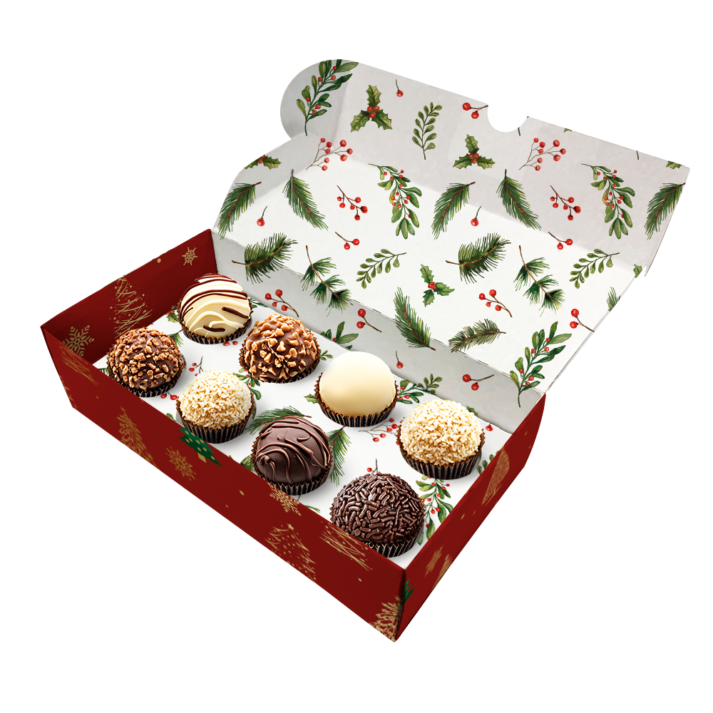 Caixa P/ 8 Docinhos Natal Un.- Regina